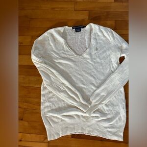 white RL sweater